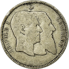 Coin, Belgium, Leopold II, Franc, 1880, VF(20-25), Silver, KM:38