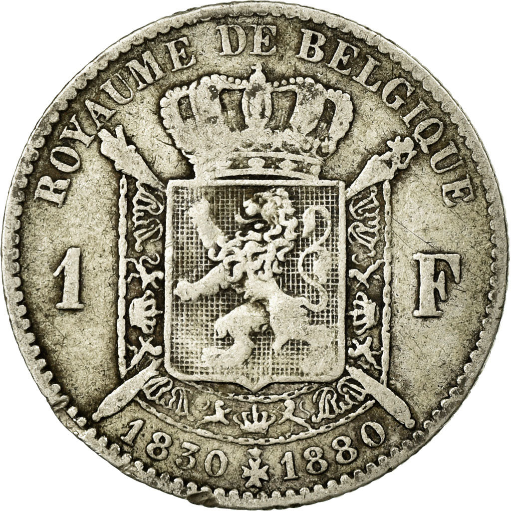 Coin, Belgium, Leopold II, Franc, 1880, VF(20-25), Silver, KM:38