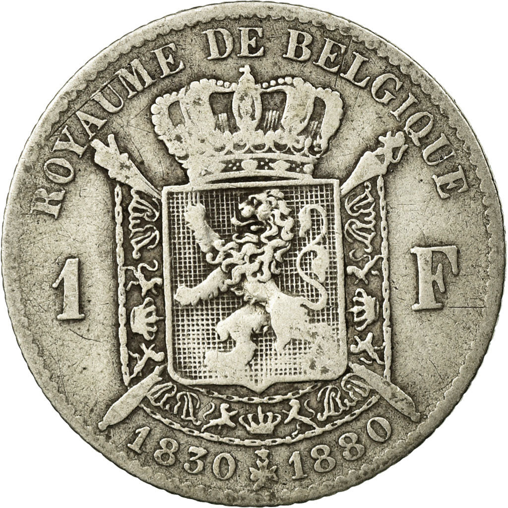Coin, Belgium, Leopold II, Franc, 1880, VF(20-25), Silver, KM:38