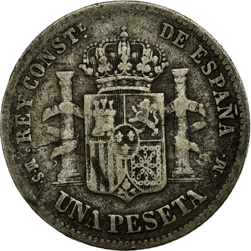 Coin, Spain, Alfonso XII, Peseta, 1883, Madrid, VF(20-25), Silver, KM:686
