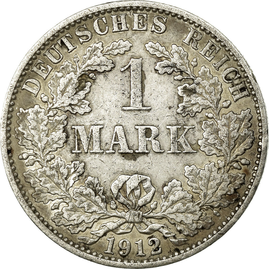 Coin, GERMANY - EMPIRE, Wilhelm II, Mark, 1912, Berlin, EF(40-45), Silver, KM:14