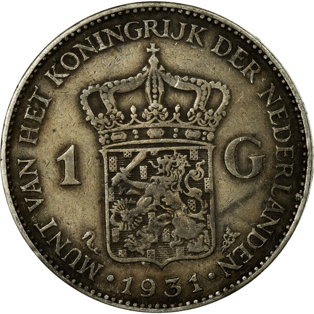 Coin, Netherlands, Wilhelmina I, Gulden, 1931, EF(40-45), Silver, KM:161.1