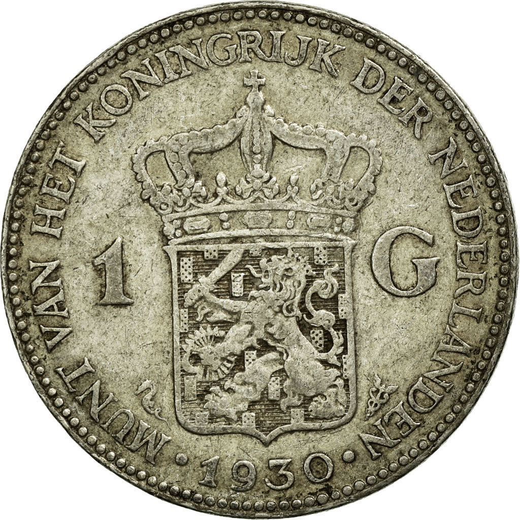 Coin, Netherlands, Wilhelmina I, Gulden, 1930, VF(30-35), Silver, KM:161.1