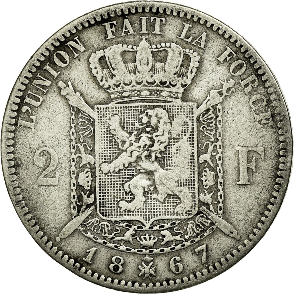 Monnaie, Belgique, Leopold II, 2 Francs, 2 Frank, 1867, TB, Argent, KM:30.1
