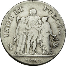 Moneta, Francia, Union et Force, 5 Francs, AN 9, Bayonne, MB+, Argento