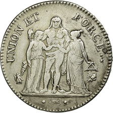 Moneta, Francia, Union et Force, 5 Francs, AN 9, Bayonne, BB, Argento, KM:639.6