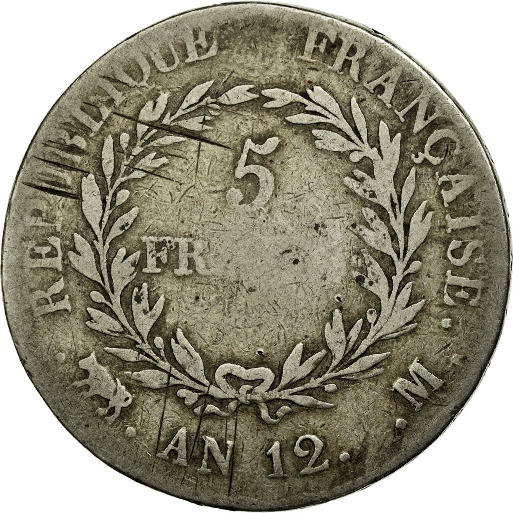 Coin, France, Napoléon I, 5 Francs, An 12, Toulouse, F(12-15), Silver