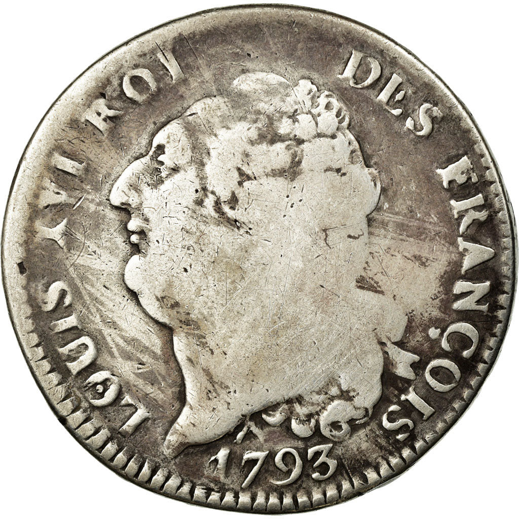 Coin, France, Écu de 6 livres françois, 6 Livres, 1793, Orléans, KM 615.12