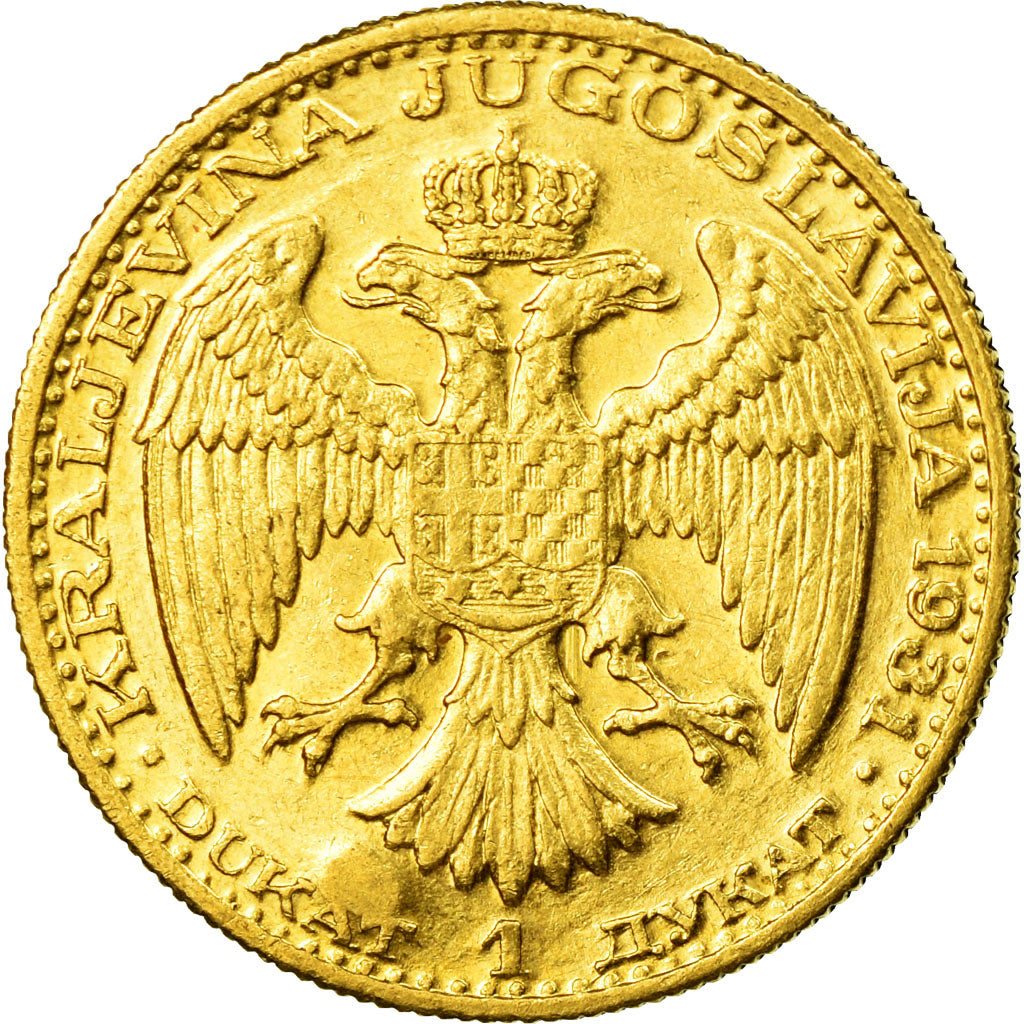 Coin, Yugoslavia, Alexander I, Dukat, 1931, AU(55-58), Gold, KM:12.2