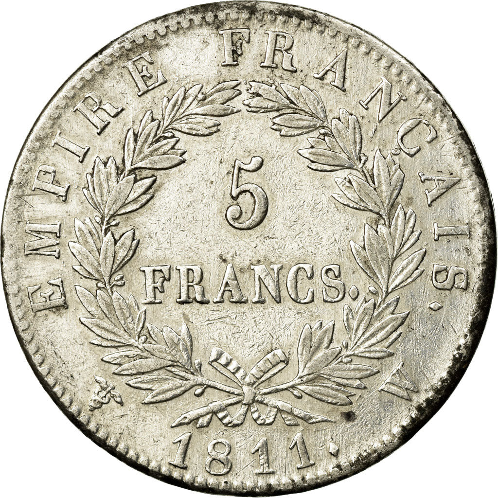 Moneta, Francia, Napoléon I, 5 Francs, 1811, Lille, BB+, Argento, KM:694.16