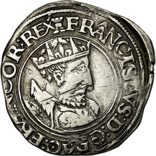 Moneta, Francia, François Ier, 1/2 Teston, Tours, 14 th type, BB, Argento