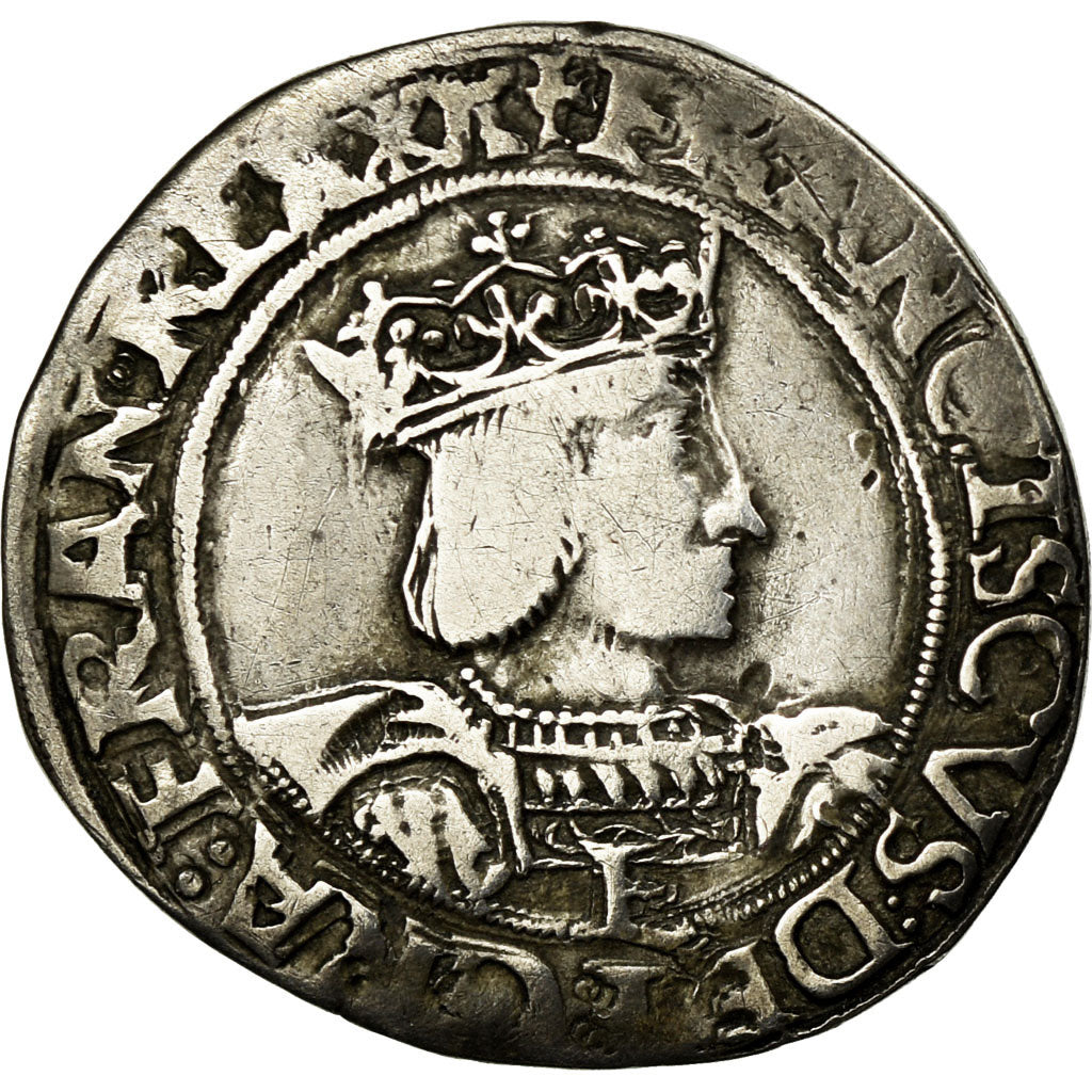 Coin, France, François Ier, 1/2 Teston, Tours, 4 th type, EF(40-45), Silver
