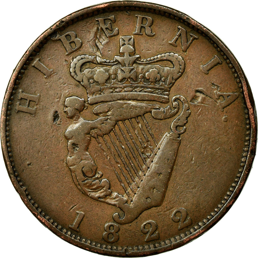 Coin, Ireland, Penny, 1822, VF(30-35), Copper, KM:151