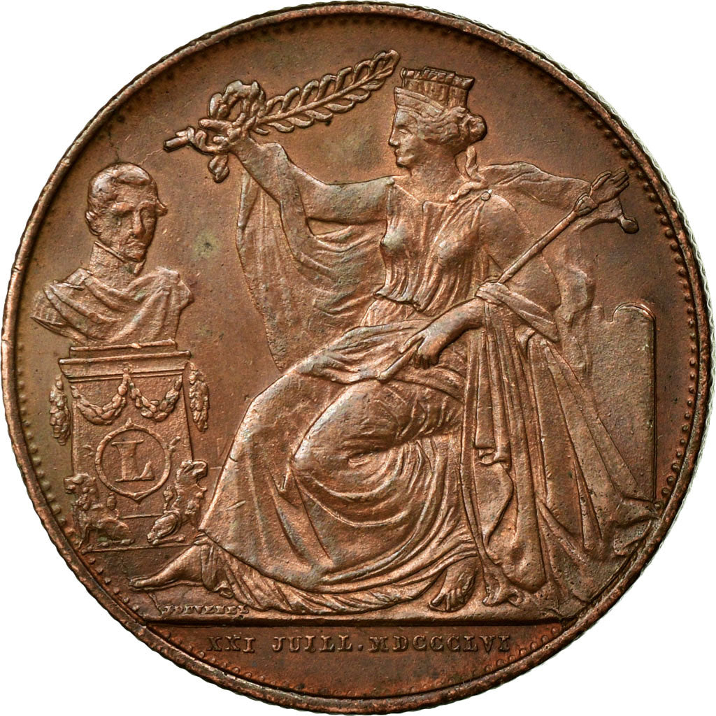Coin, Belgium, 5 Centimes, 1856, AU(55-58), Copper, KM:4