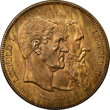 Coin, Belgium, 5 Francs, 1880, AU(55-58), Copper, KM:8a