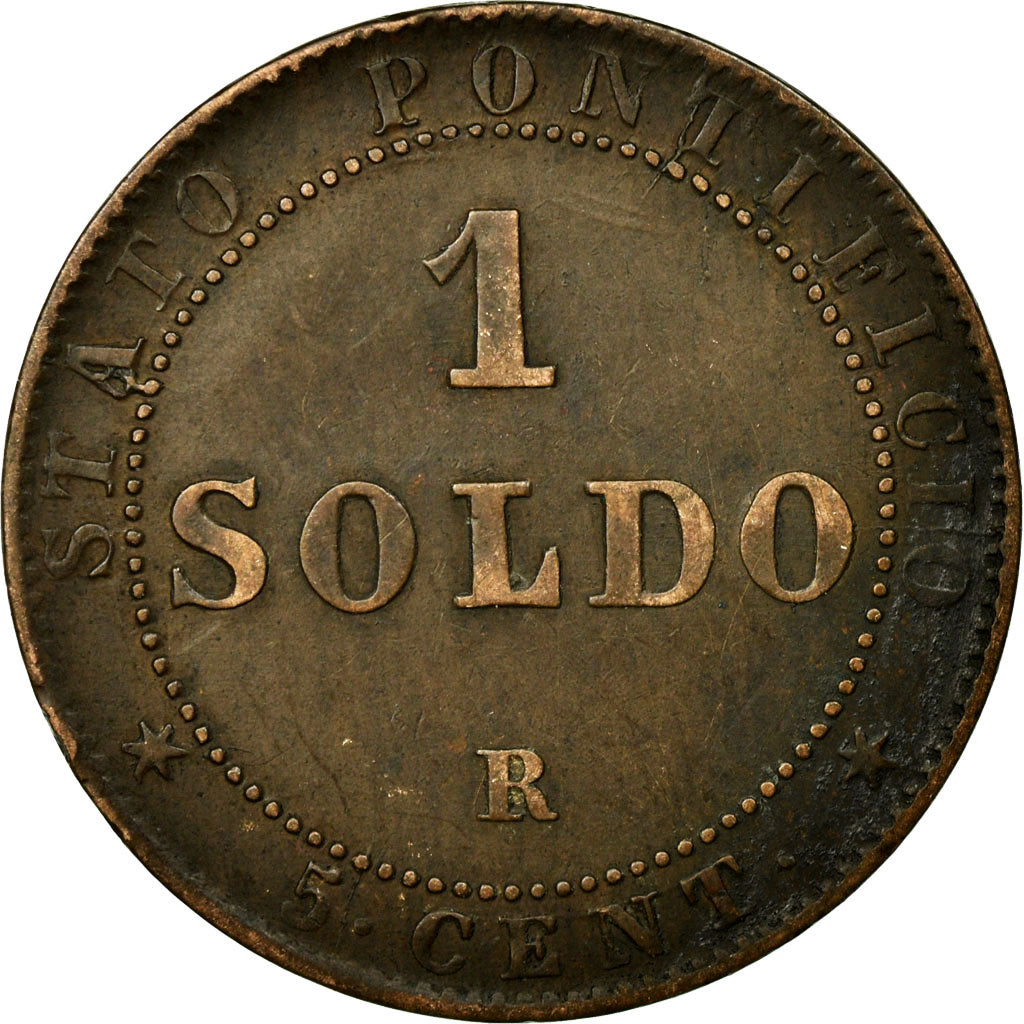 Coin, ITALIAN STATES, PAPAL STATES, Pius IX, Soldo, 5 Centesimi, 1867