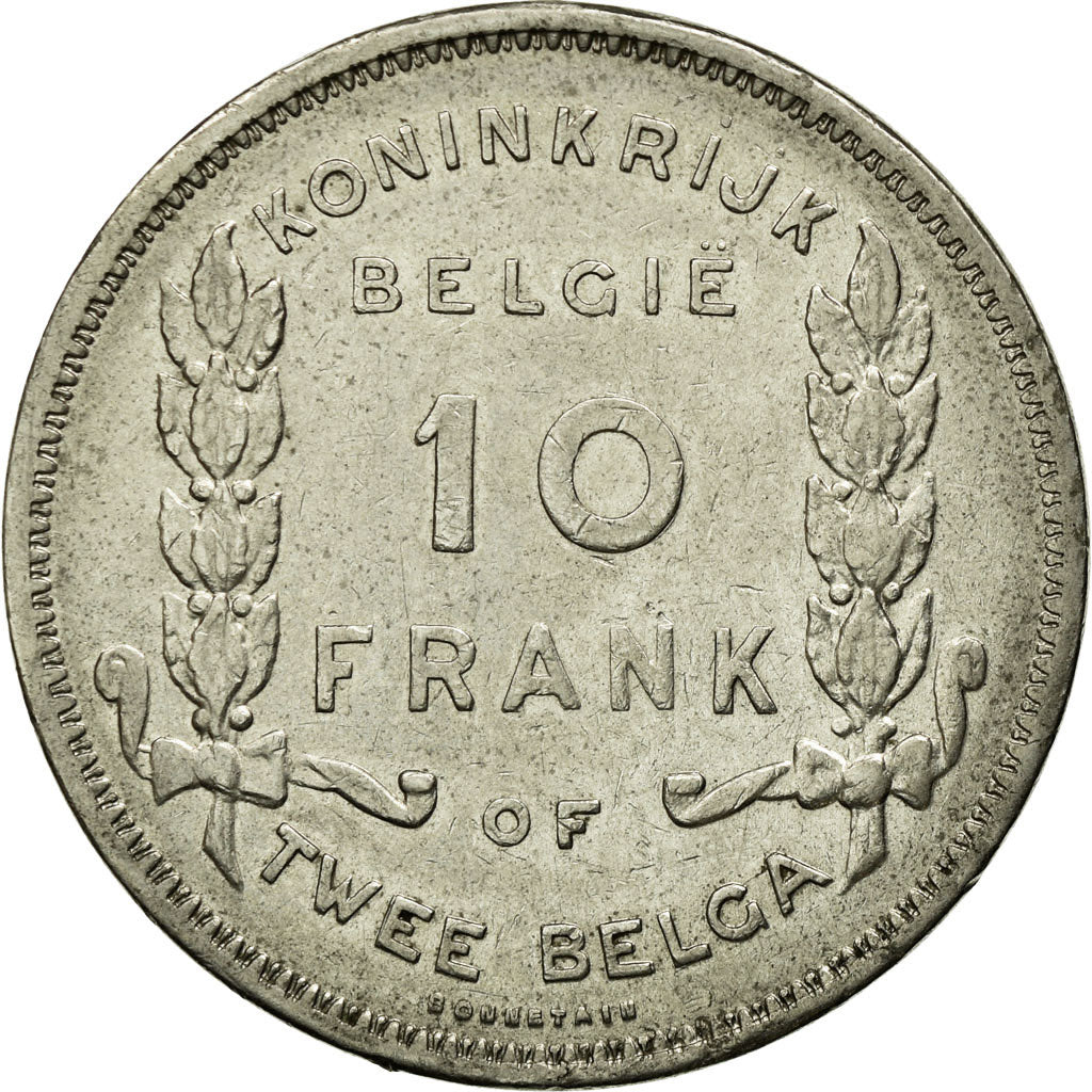 Moeda, Bélgica, 10 Francs-10 Frank, Deux / Twee Belgas, 1930, EF(40-45)