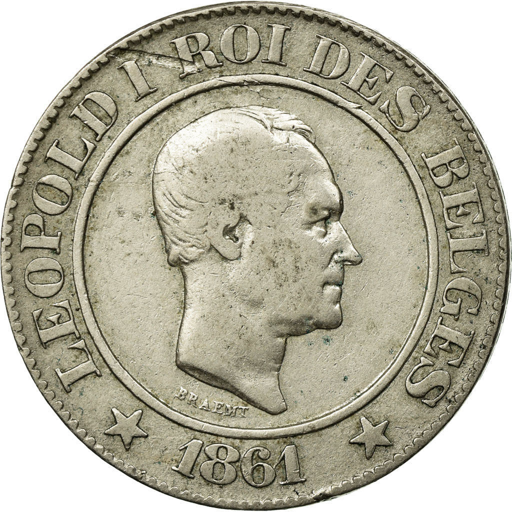 Coin, Belgium, Leopold I, 20 Centimes, 1861, VF(30-35), Copper-nickel, KM:20