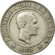 Coin, Belgium, Leopold I, 20 Centimes, 1861, VF(30-35), Copper-nickel, KM:20