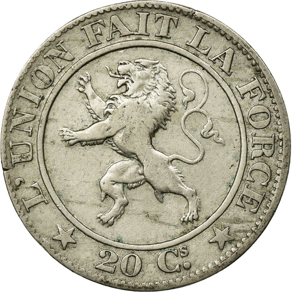 Coin, Belgium, Leopold I, 20 Centimes, 1861, VF(30-35), Copper-nickel, KM:20