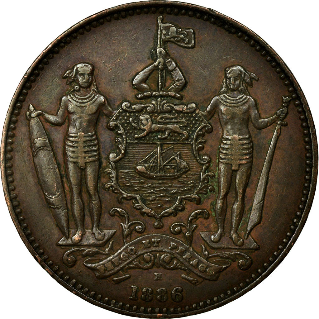 Coin, BRITISH NORTH BORNEO, Cent, 1886, Heaton, Birmingham, EF(40-45), Bronze