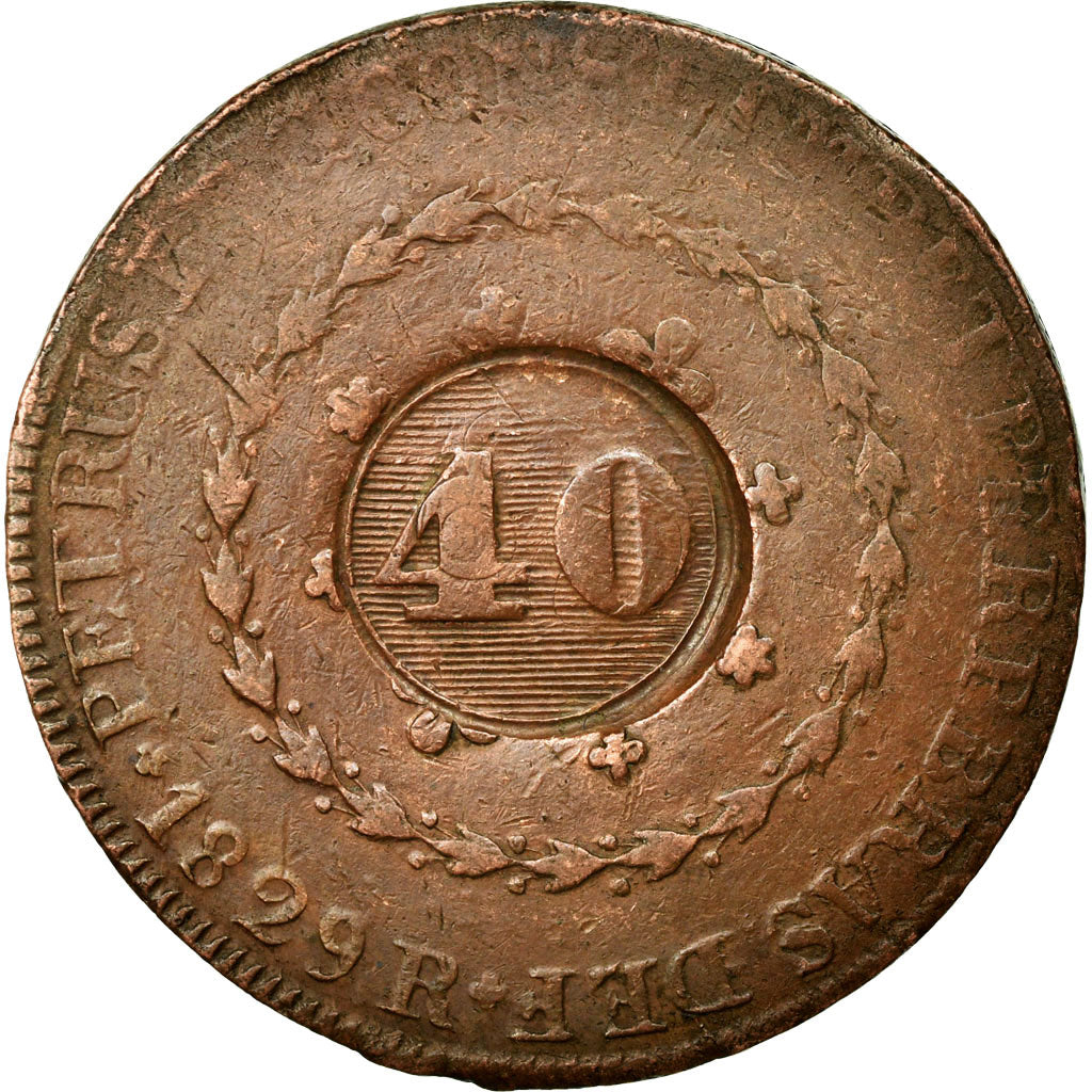 Monnaie, Brésil, 40 Reis, Undated (1835), Bahia, TTB, Cuivre, KM:444.1