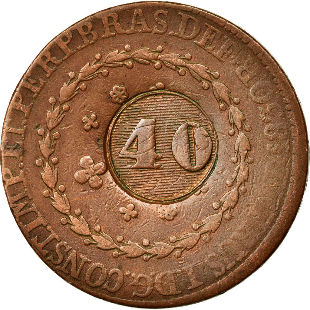 Monnaie, Brésil, 40 Reis, Undated (1835), Bahia, TTB, Cuivre, KM:444.1