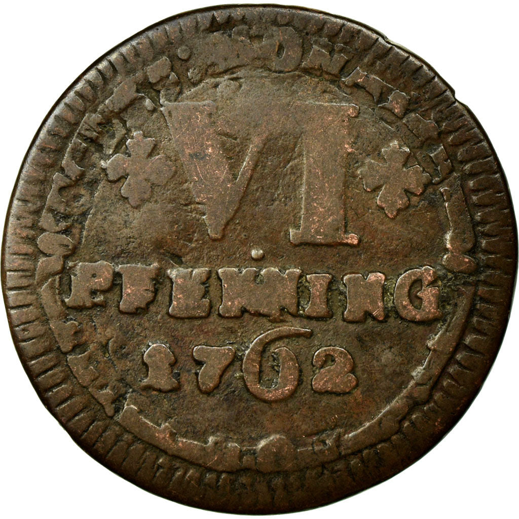 Coin, German States, MUNSTER, 6 Pfennig, 1762, VF(30-35), Copper, KM:441