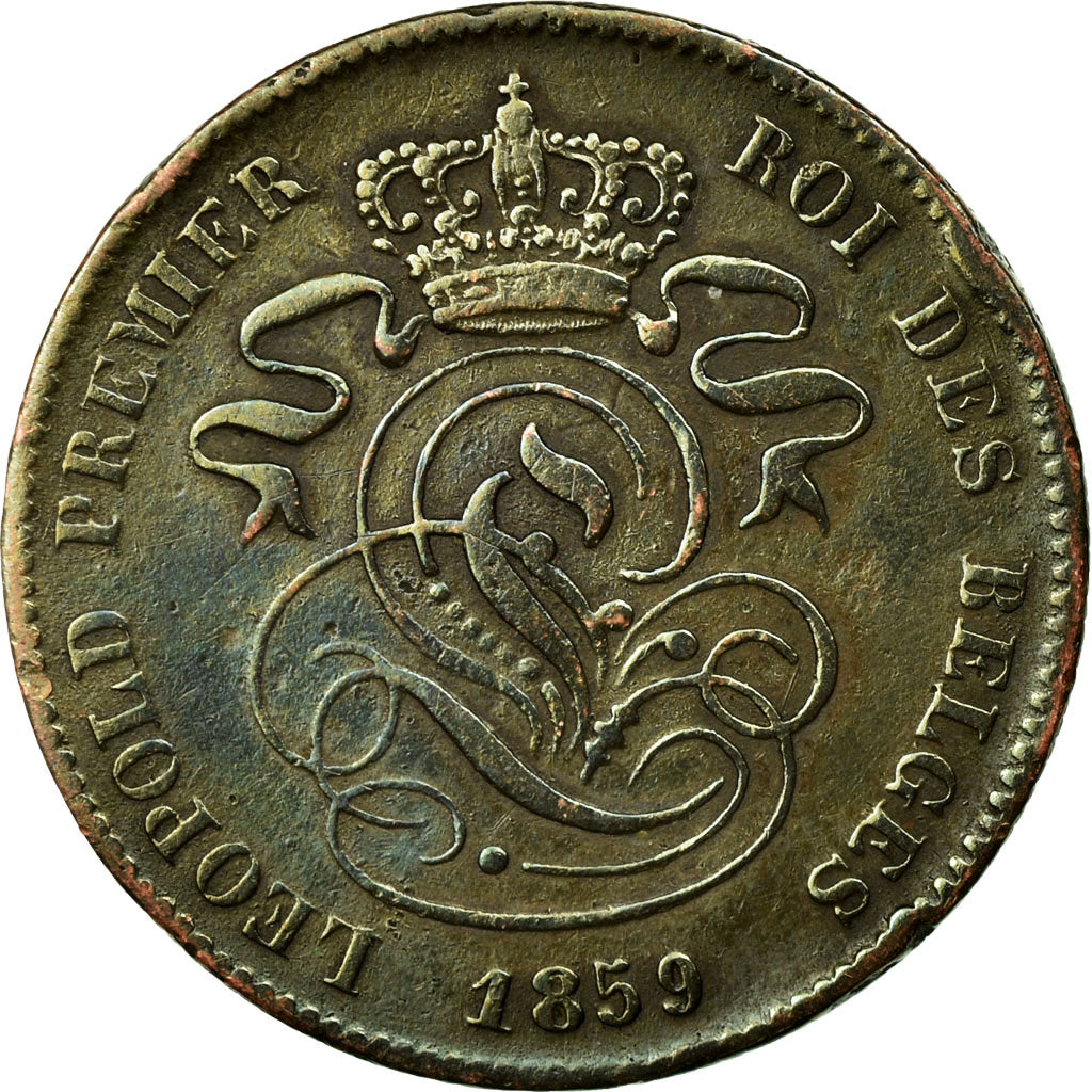 Coin, Belgium, Leopold I, 2 Centimes, 1859, VF(30-35), Copper, KM:4.2