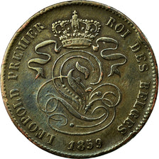 Coin, Belgium, Leopold I, 2 Centimes, 1859, VF(30-35), Copper, KM:4.2