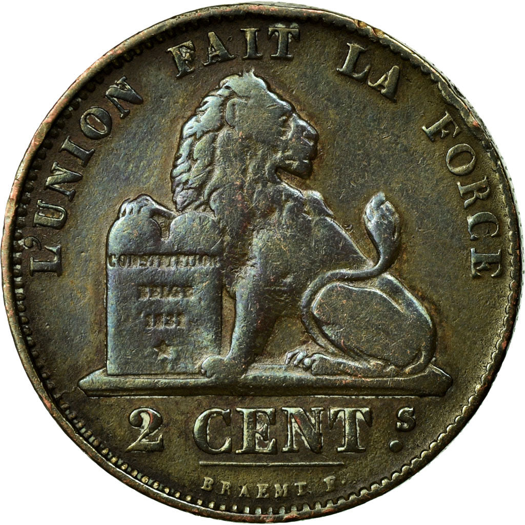 Coin, Belgium, Leopold I, 2 Centimes, 1859, VF(30-35), Copper, KM:4.2