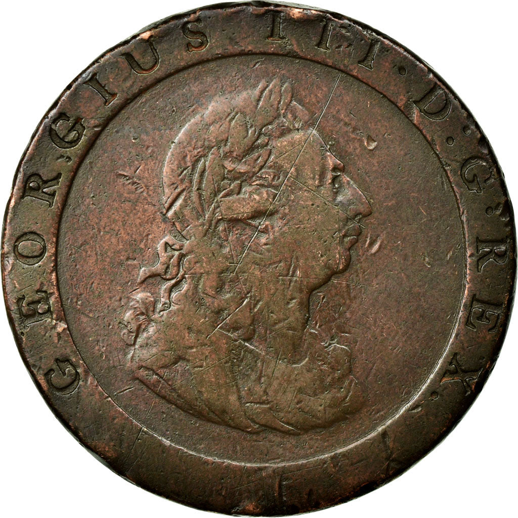 Coin, Great Britain, George III, Penny, 1797, VF(20-25), Copper, KM:618