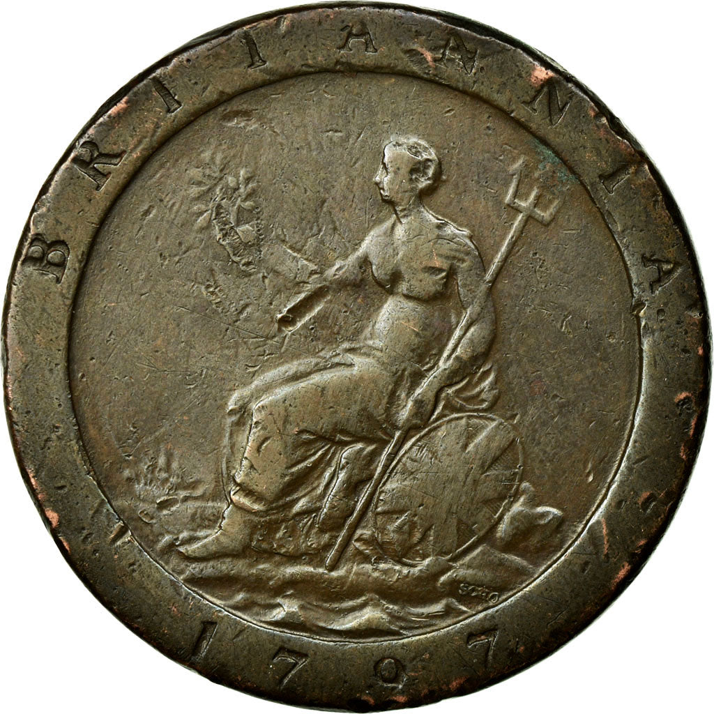 Coin, Great Britain, George III, Penny, 1797, VF(20-25), Copper, KM:618