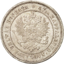 Finland, Nicholas II, 2 Markkaa, 1872, Helsinki, Silver, KM:7.2
