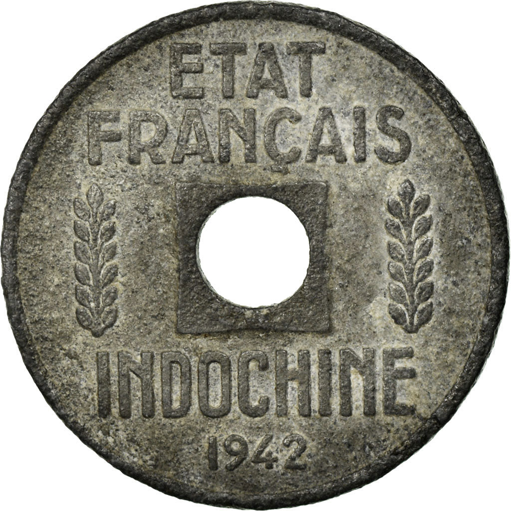 Coin, FRENCH INDO-CHINA, 1/4 Cent, 1942, VF(30-35), Zinc, KM:25