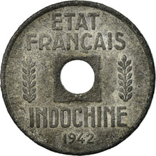 Coin, FRENCH INDO-CHINA, 1/4 Cent, 1942, VF(30-35), Zinc, KM:25