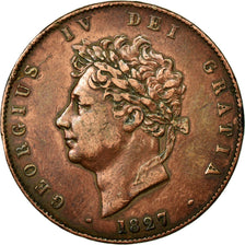 Coin, Great Britain, George IV, 1/2 Penny, 1827, EF(40-45), Copper, KM:692