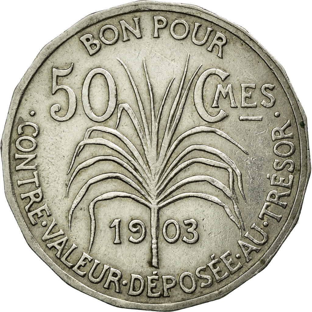 Coin, Guadeloupe, 50 Centimes, 1903, EF(40-45), Copper-nickel, KM:45