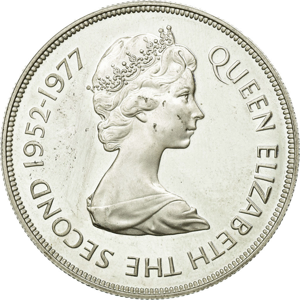 Münze, Guernsey, Elizabeth II, 25 Pence, 1977, VZ, Silber, KM:31a