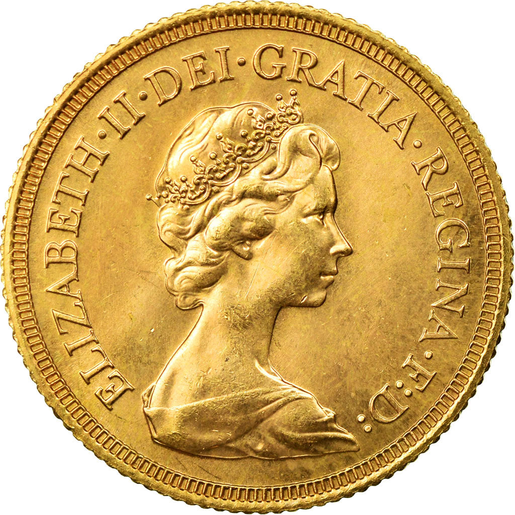 Coin, Great Britain, Elizabeth II, Sovereign, 1976, AU(55-58), Gold, KM:919