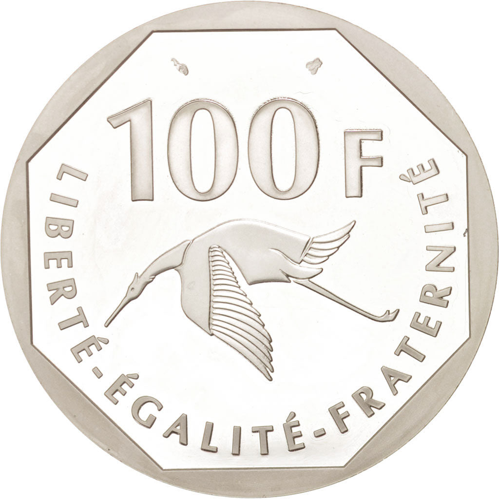France, 100 Francs, 1997, Georges Guynemer, Silver, KM:1196