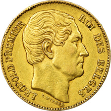 Moneta, Belgia, Leopold I, 20 Francs, 20 Frank, 1865, EF(40-45), Złoto, KM:23