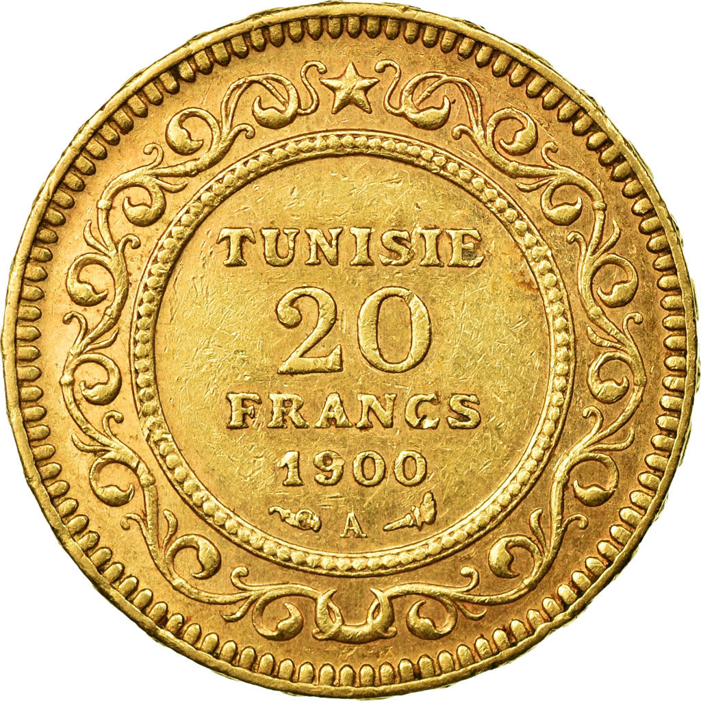 Monnaie, Tunisie, Ali Bey, 20 Francs, 1900, Paris, TTB, Or, KM:227