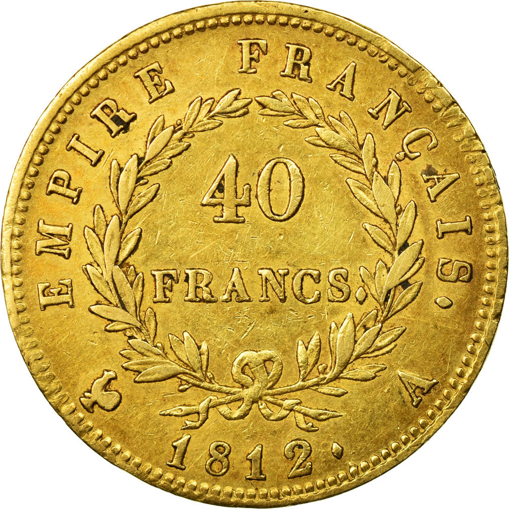 Moneta, Francja, Napoléon I, 40 Francs, 1812, Paris, EF(40-45), Złoto