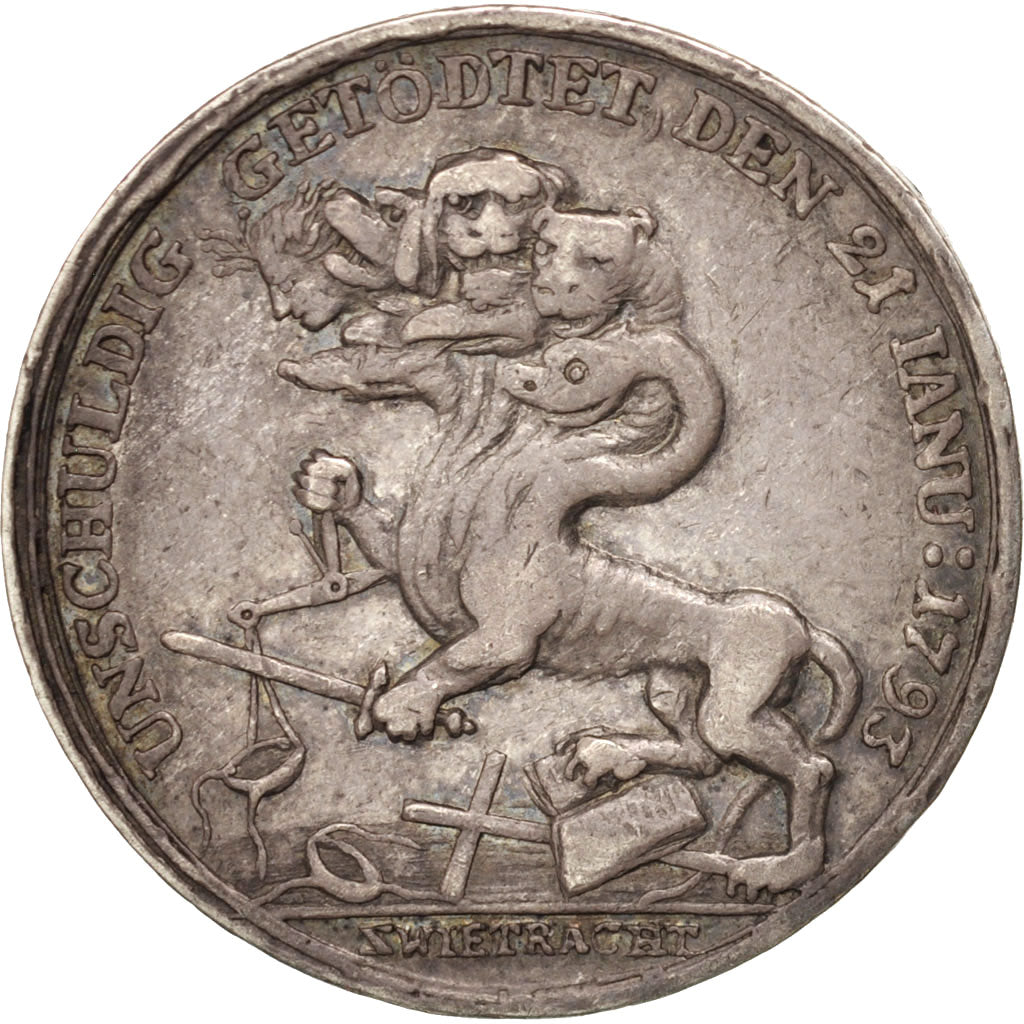 Allemagne, Révolution française, Mort de Louis XVI, 1793, Jeton Argent