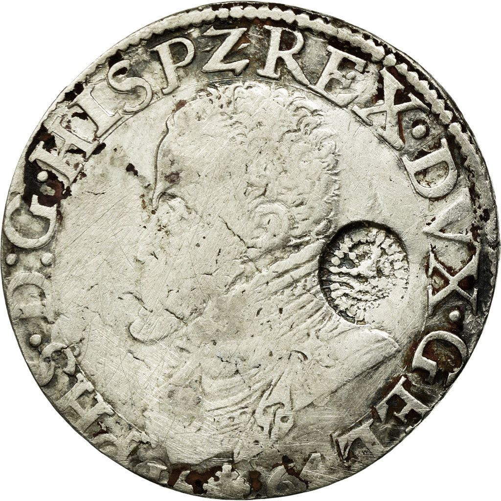 Coin, Spanish Netherlands, Philippe II, 1/2 Ecu, Nimega, F(12-15), Silver