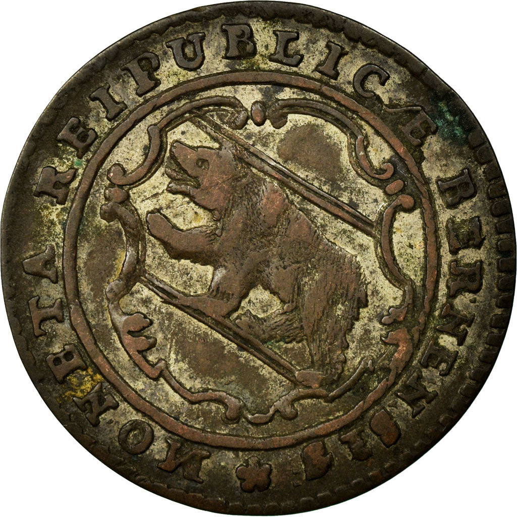 Coin, SWISS CANTONS, BERN, 1/2 Batzen, 1796, Bern, EF(40-45), Billon, KM:91