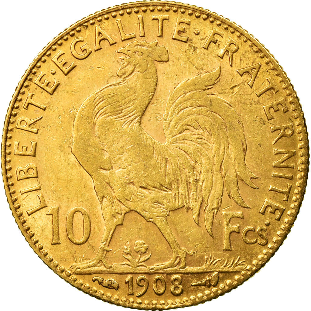 Coin, France, Marianne, 10 Francs, 1908, Paris, EF(40-45), Gold, KM:846