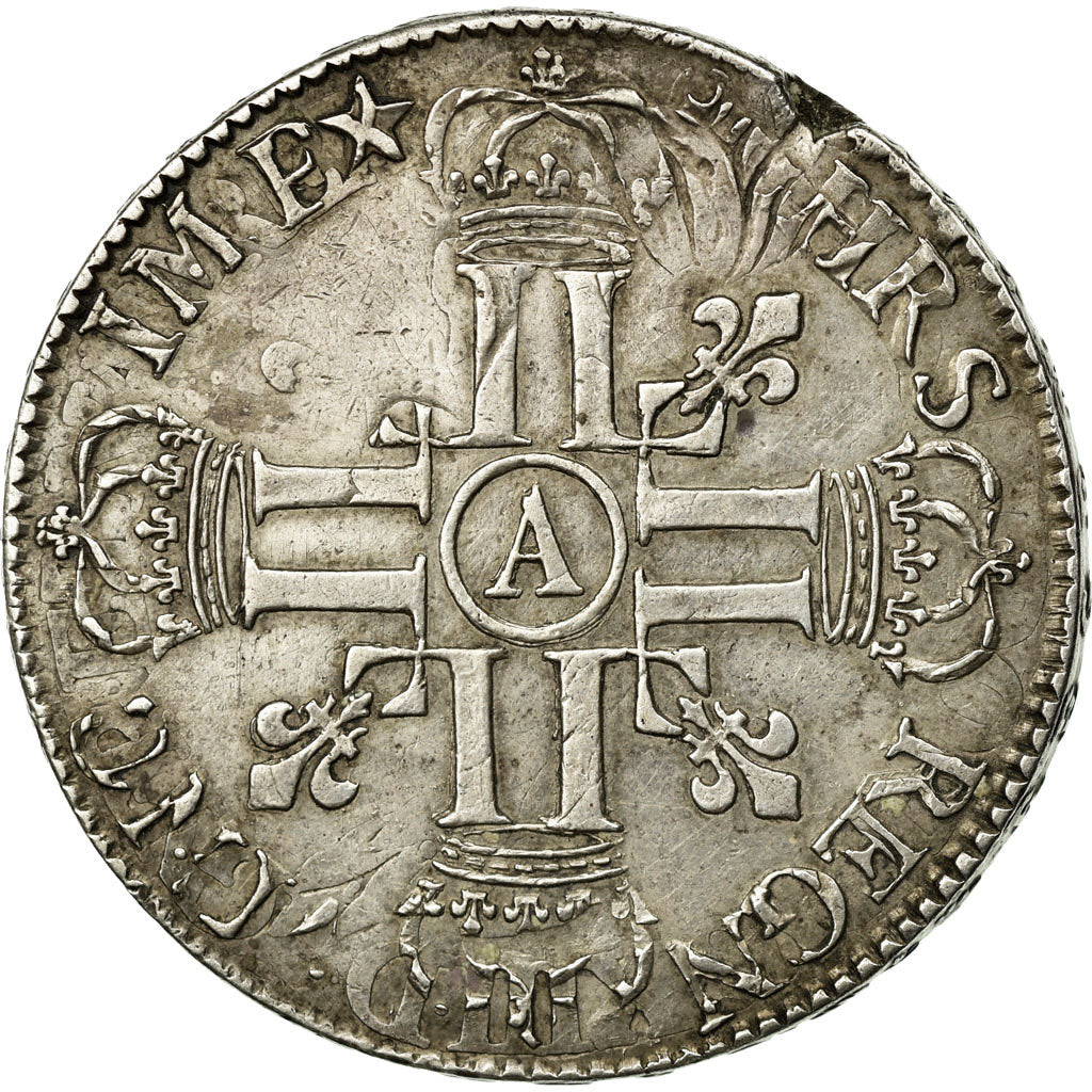 Moeda, França, Louis XIV, Écu aux 8 L, Ecu, 1691, Paris, EF(40-45), Prata