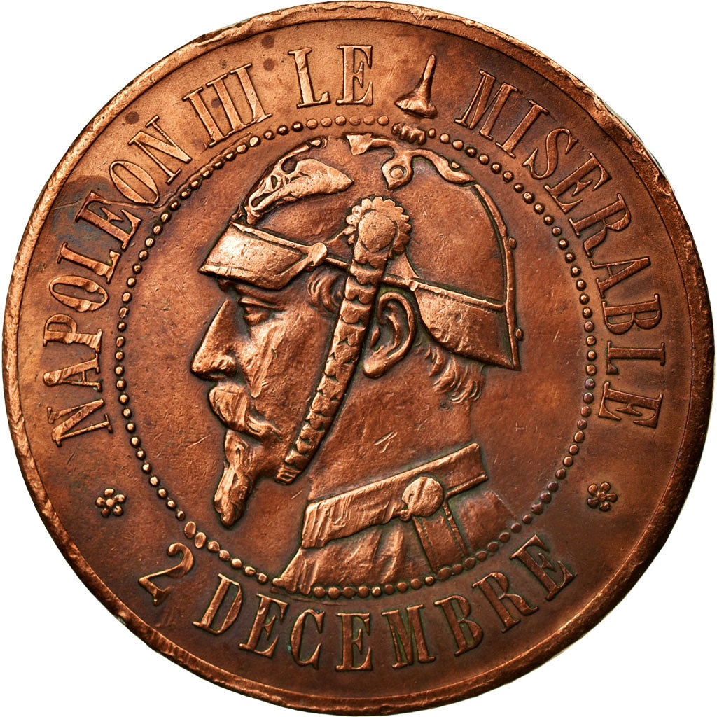 Coin, France, 10 Centimes, 1870, Satirique, EF(40-45), Bronze